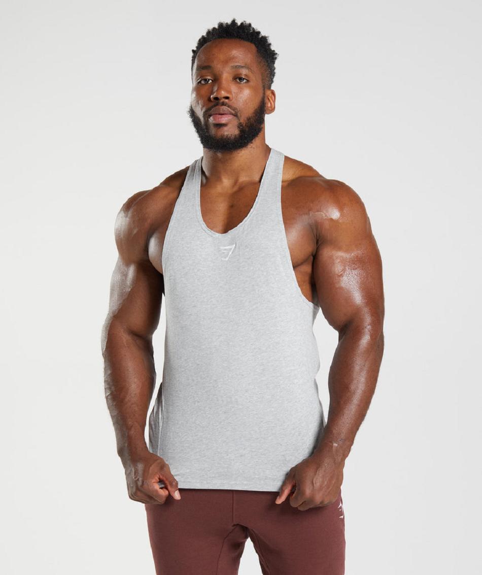 Gymshark React Muške Stringers Svijetlo Sive | HR 2583BEX